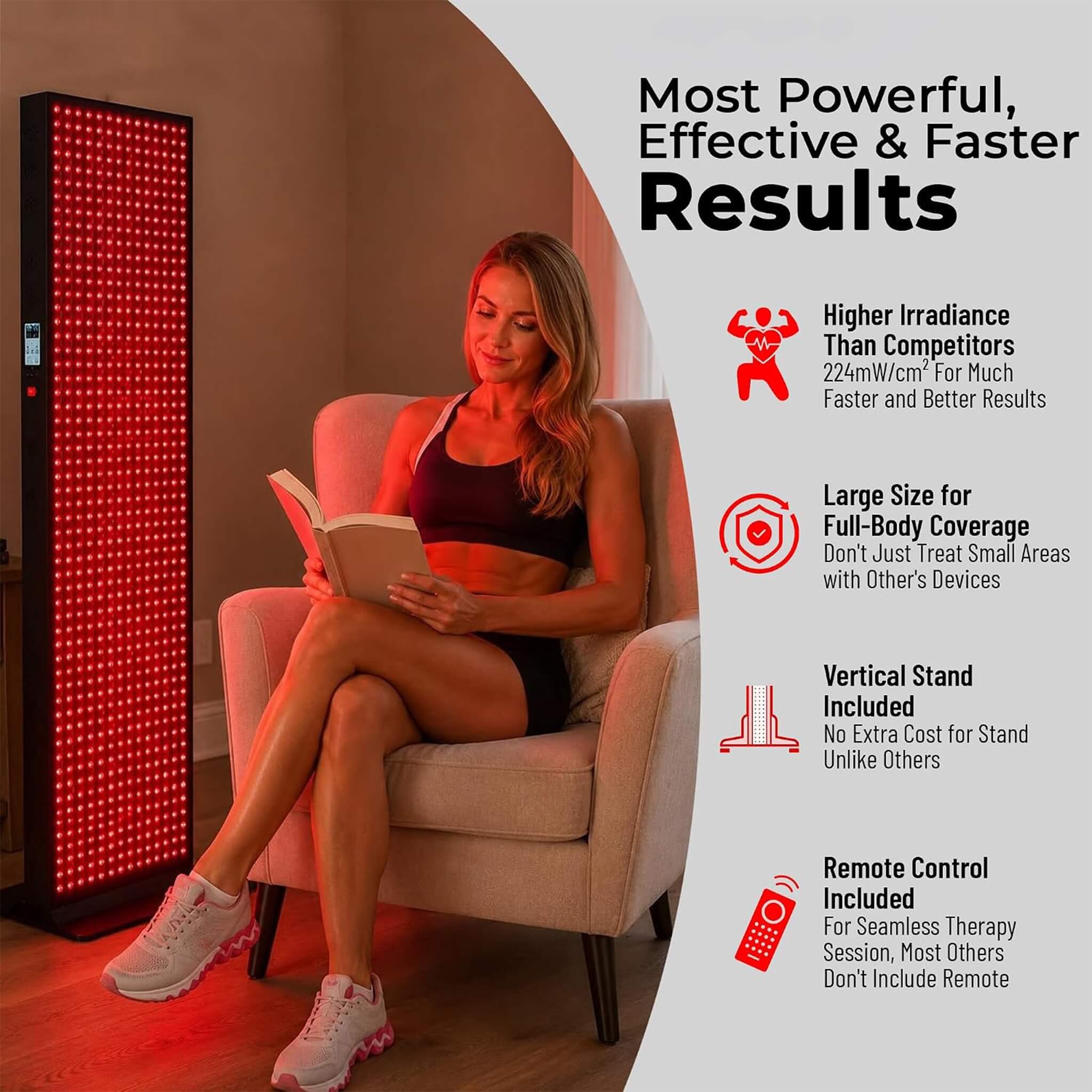 Full-Body Dual-Chip Clinical-Grade Red Light Therapy Panel (SAK63480) – SAKSBY WHOLESALE, view 4
