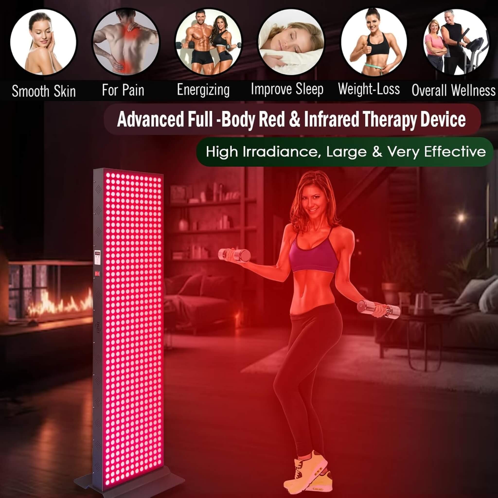 Full-Body Dual-Chip Clinical-Grade Red Light Therapy Panel (SAK63480) – SAKSBY WHOLESALE, view 9
