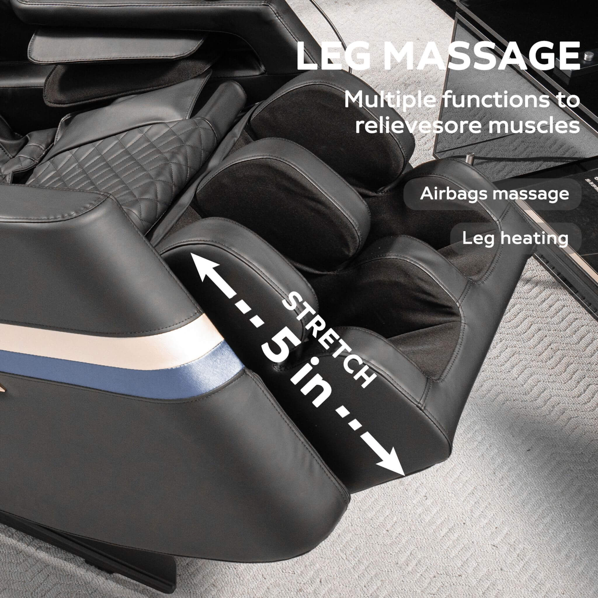 Airvana Full-Body Zero-Gravity Massage Chair Recliner With Six Massage Rollers (SAK91825) – SAKSBY WHOLESALE, view 9