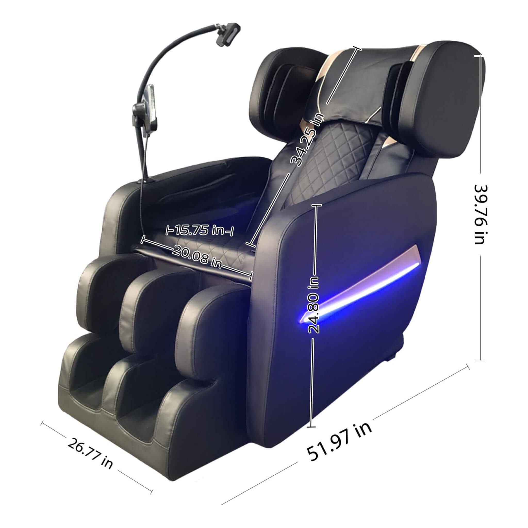 Airvana Nocturne Full-Body Zero-Gravity Massage Chair With Retractable Footrest (SAK40593) – SAKSBY WHOLESALE, view 11