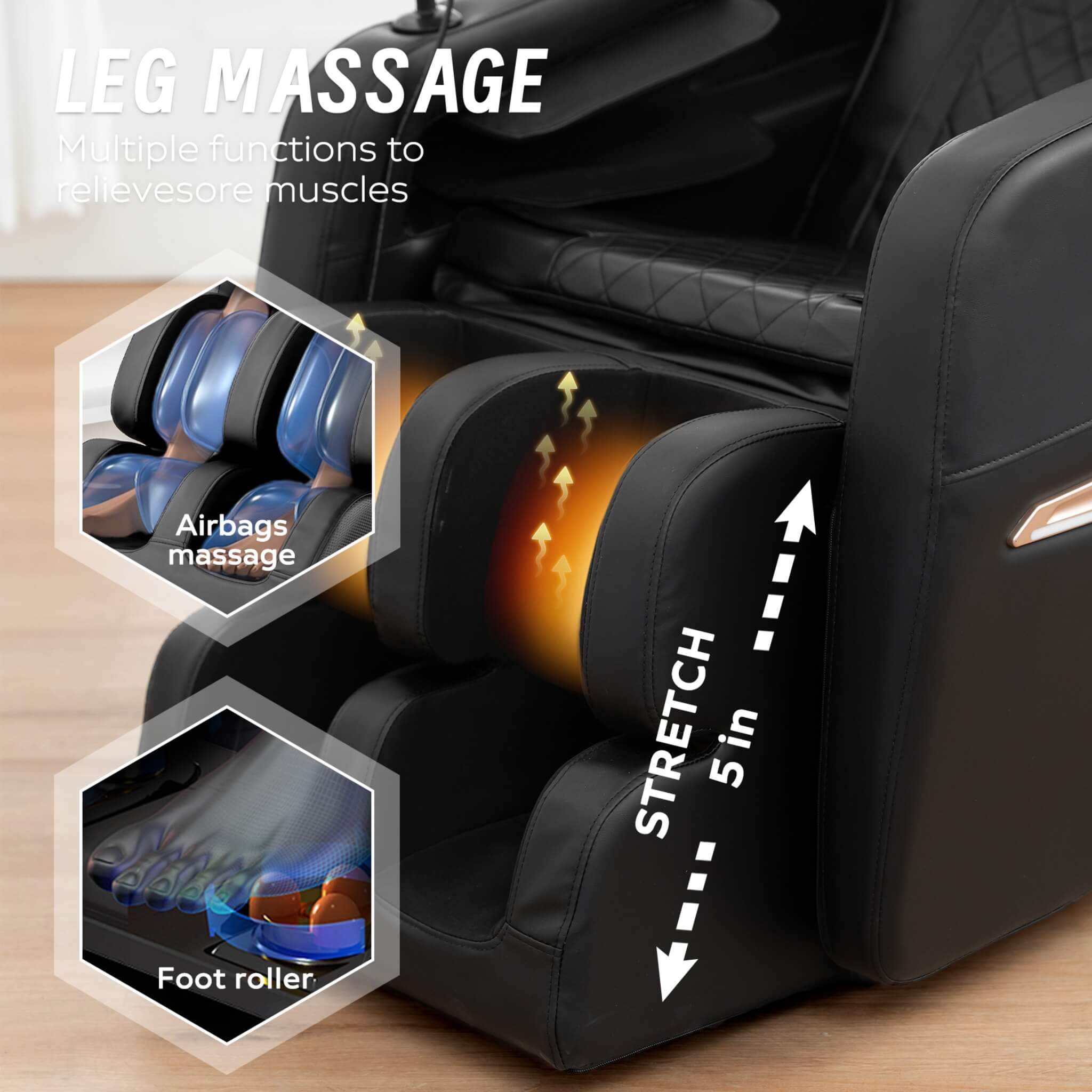 Airvana Nocturne Full-Body Zero-Gravity Massage Chair With Retractable Footrest (SAK40593) – SAKSBY WHOLESALE, view 8