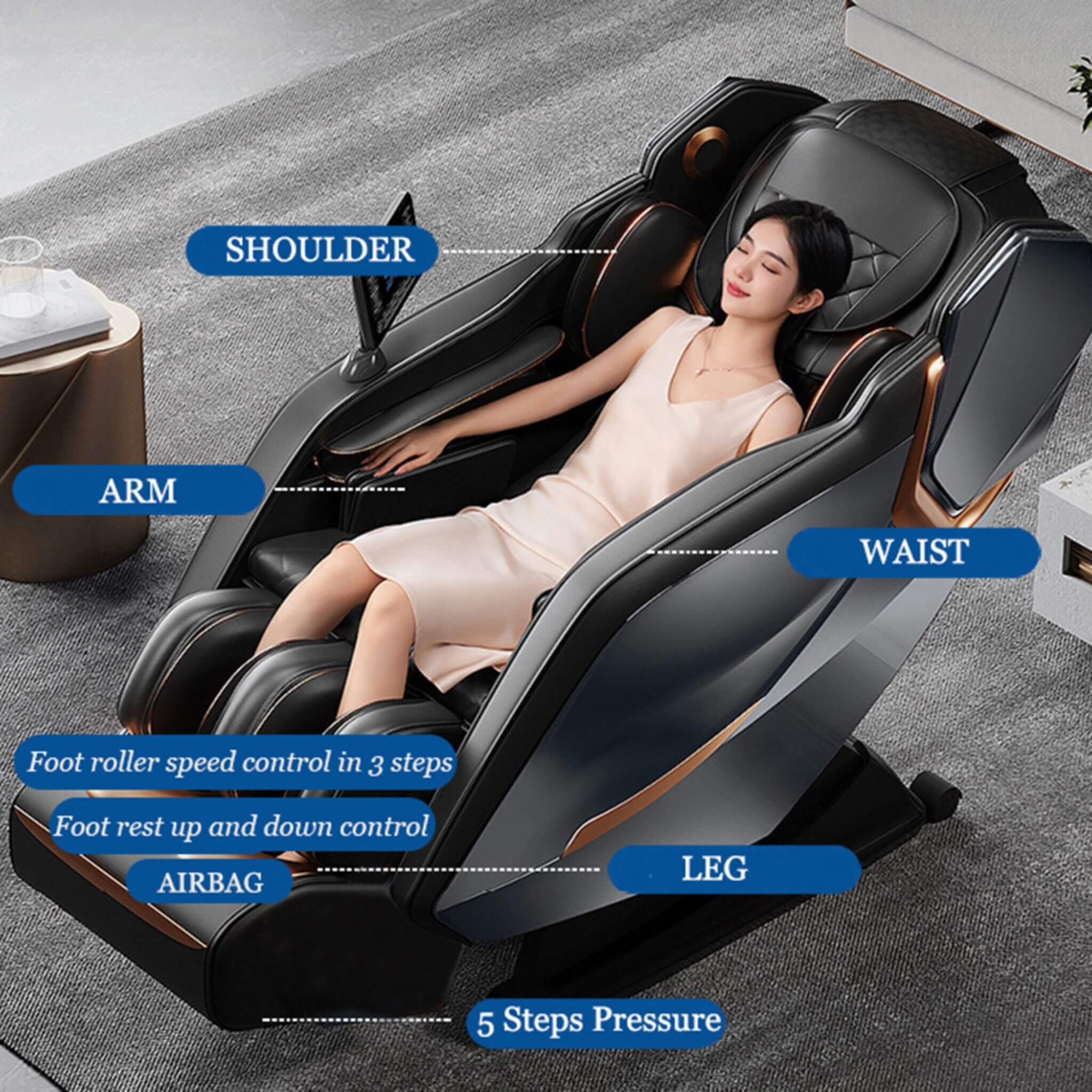 Airvana Nova Full-Body Zero-Gravity Shiatsu Massage Chair With Heat And Voice Control (SAK49206) – SAKSBY WHOLESALE, view 3