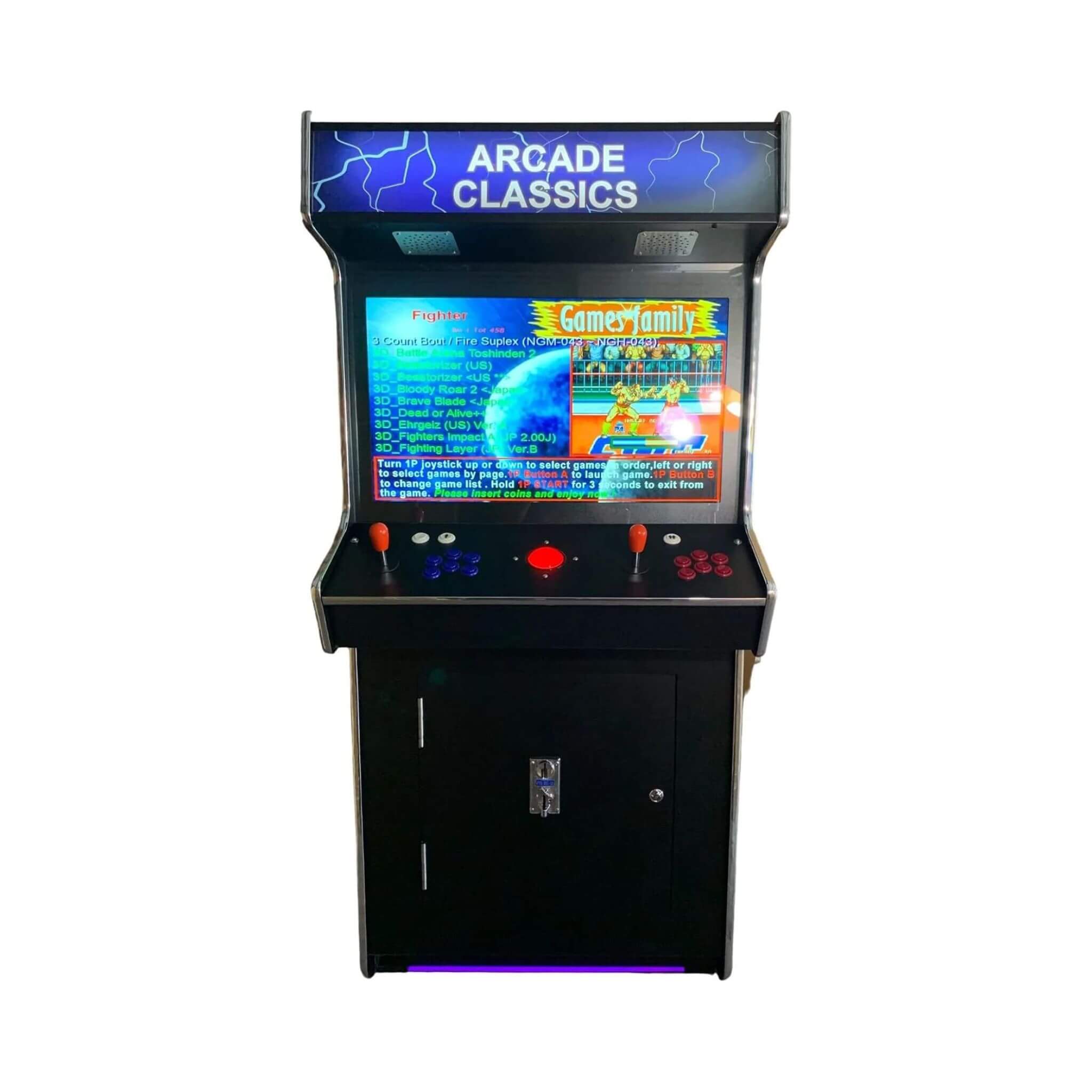 Full-Size Commercial-Grade 2-Player Upright Standup Arcade Machine With 4500 Classic Games And 2 Shooting Guns (SAK23984) – S