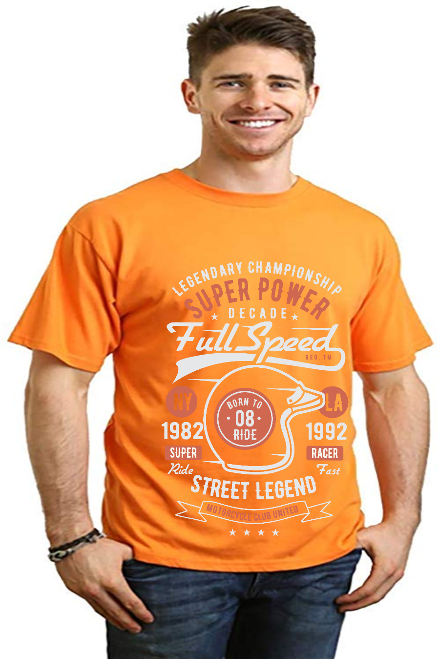 Spun Bamboo Full Speed Super Men's Bamboo Viscose/Organic Cotton Short Sleeve Graphic T-Shirt — color detail