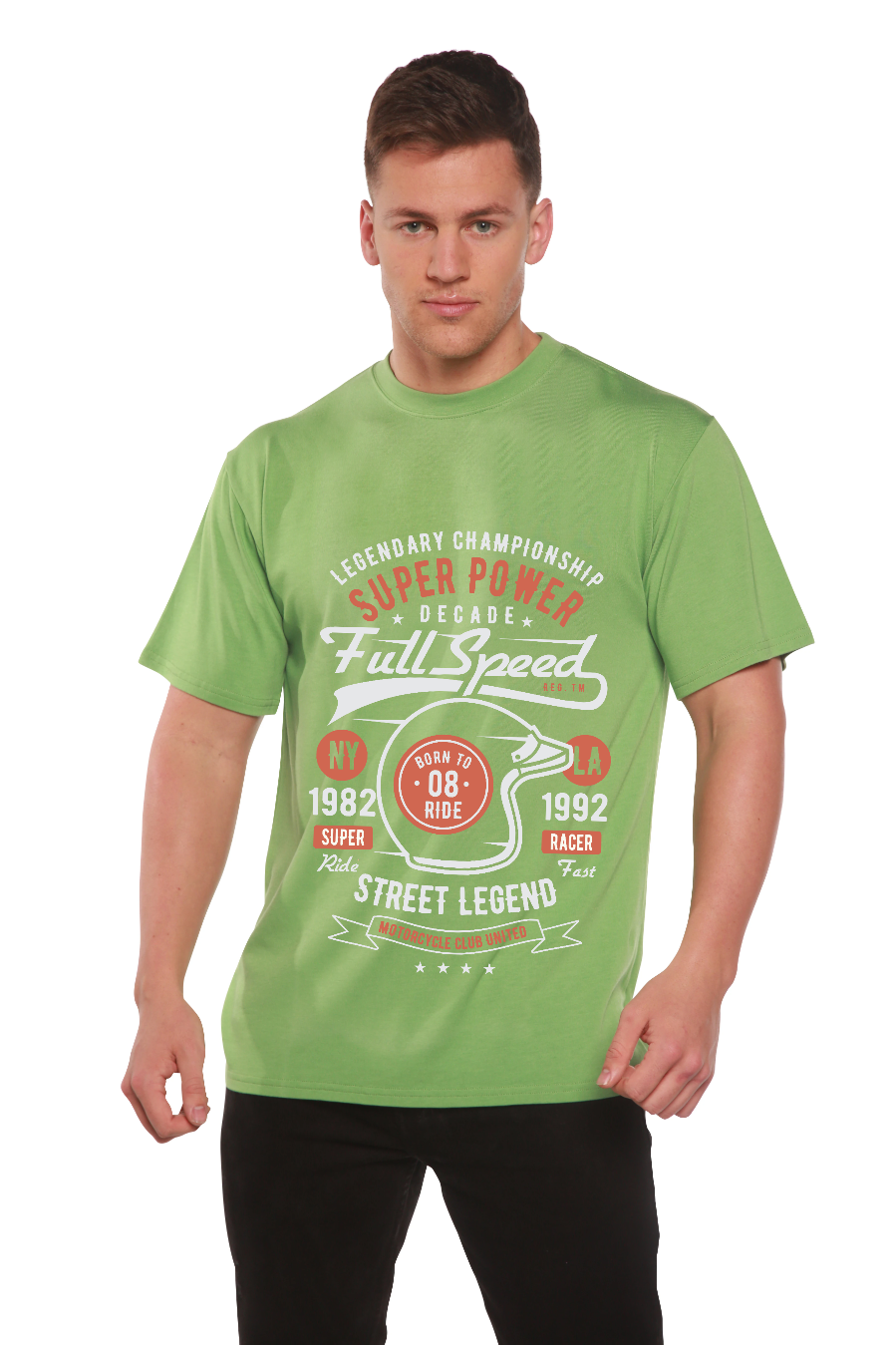 Spun Bamboo Full Speed Super Men's Bamboo Viscose/Organic Cotton Short Sleeve Graphic T-Shirt — main product shot