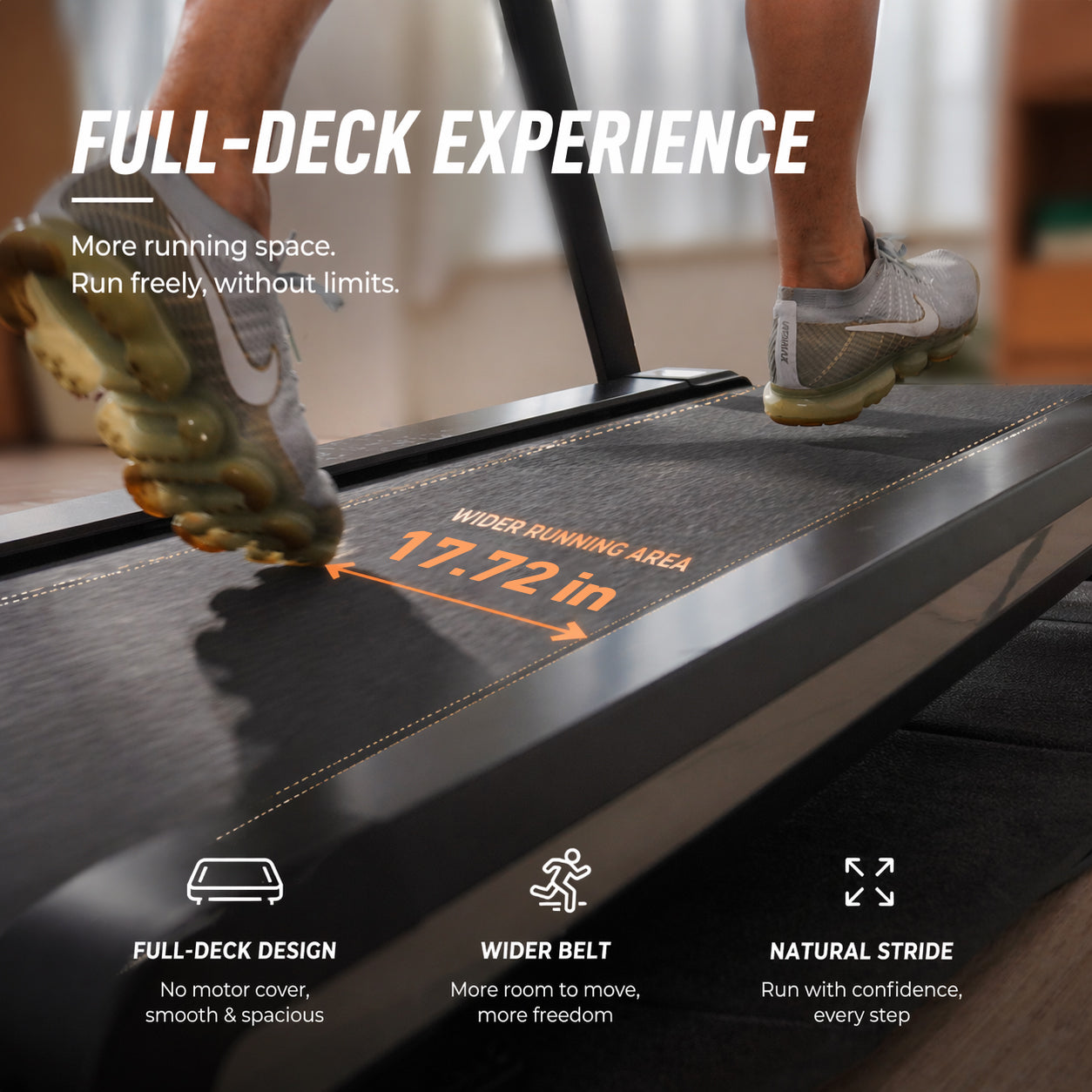 DeerRun X20 Incline Home Treadmill with 15% Auto Incline & Full Running Deck | 400 lbs, 11.3 mph – DeerRun®, view 5