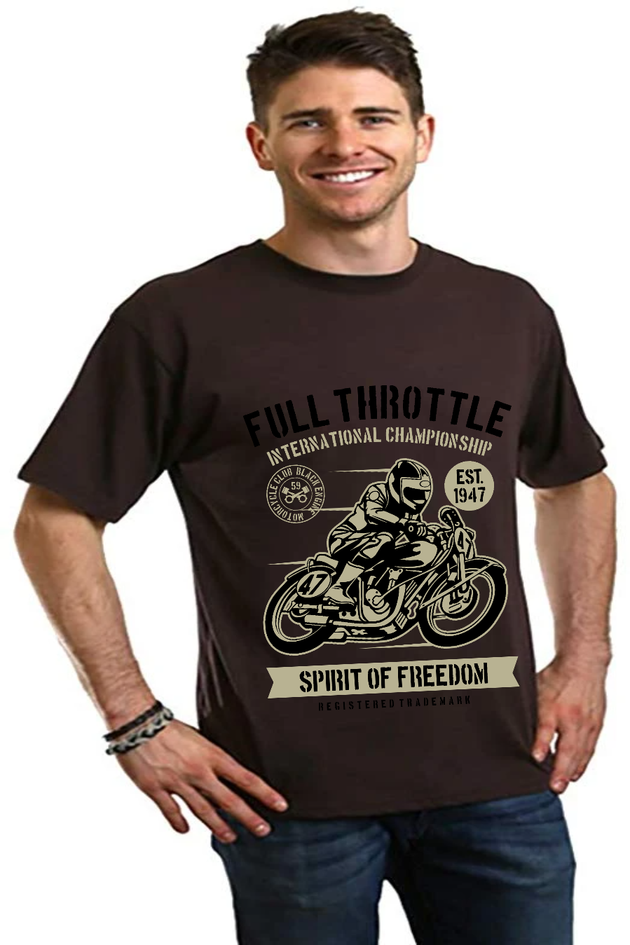 Spun Bamboo Fuul Throttle Men's Bamboo Viscose/Organic Cotton Short Sleeve Graphic T-Shirt — side view