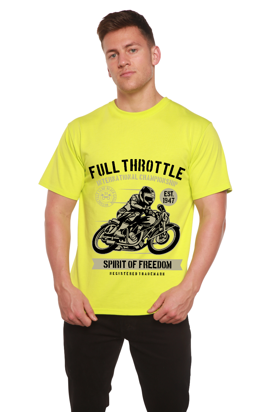 Spun Bamboo Fuul Throttle Men's Bamboo Viscose/Organic Cotton Short Sleeve Graphic T-Shirt — alternative angle