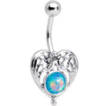 BodyCandy Blue Faux Opal Heavenly Heart Belly Ring — main product shot