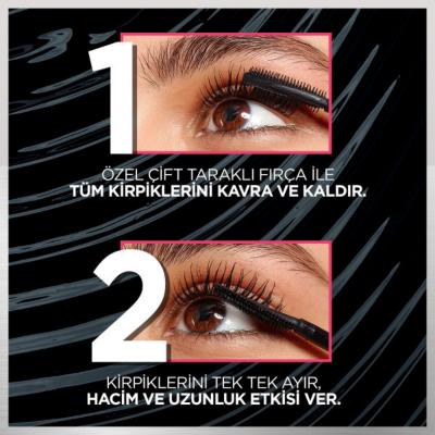 Loreal Paris Telescopic Lift Extra Black Mascara - Long-Lasting, Volumizing, Lengthening Mascara for Dramatic Eye Look