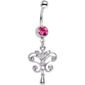 BodyCandy Pink Gem Chandelier Double Dangle Belly Ring — main product shot