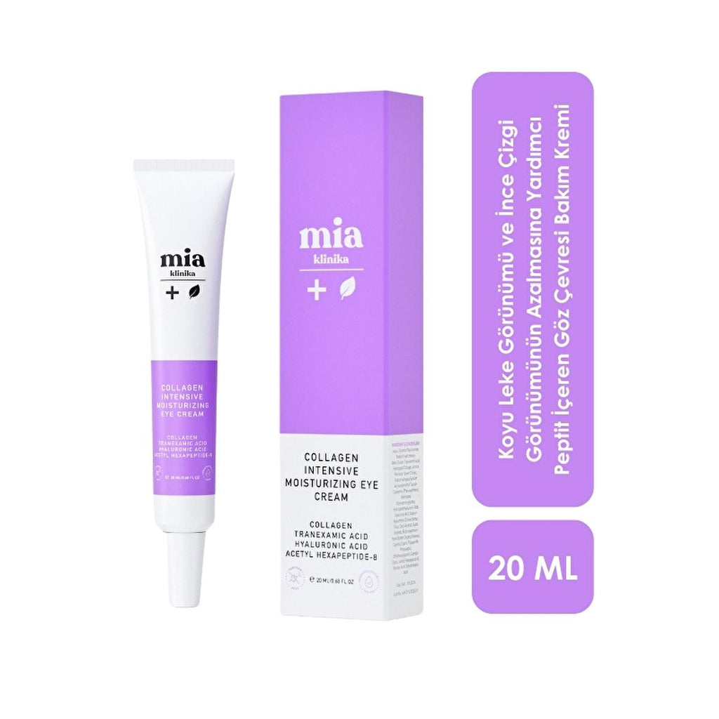 Mia Klinika Anti-Aging Eye Cream with Collagen & Peptides - Reduces Dark Circles & Wrinkles, 0.68 fl oz