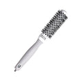 Olivia Garden Expert Blowout Shine Hair Brush - Professional Blowout Brush for Shine Enhancement & Detangling - White & Grey, 25 Bristles