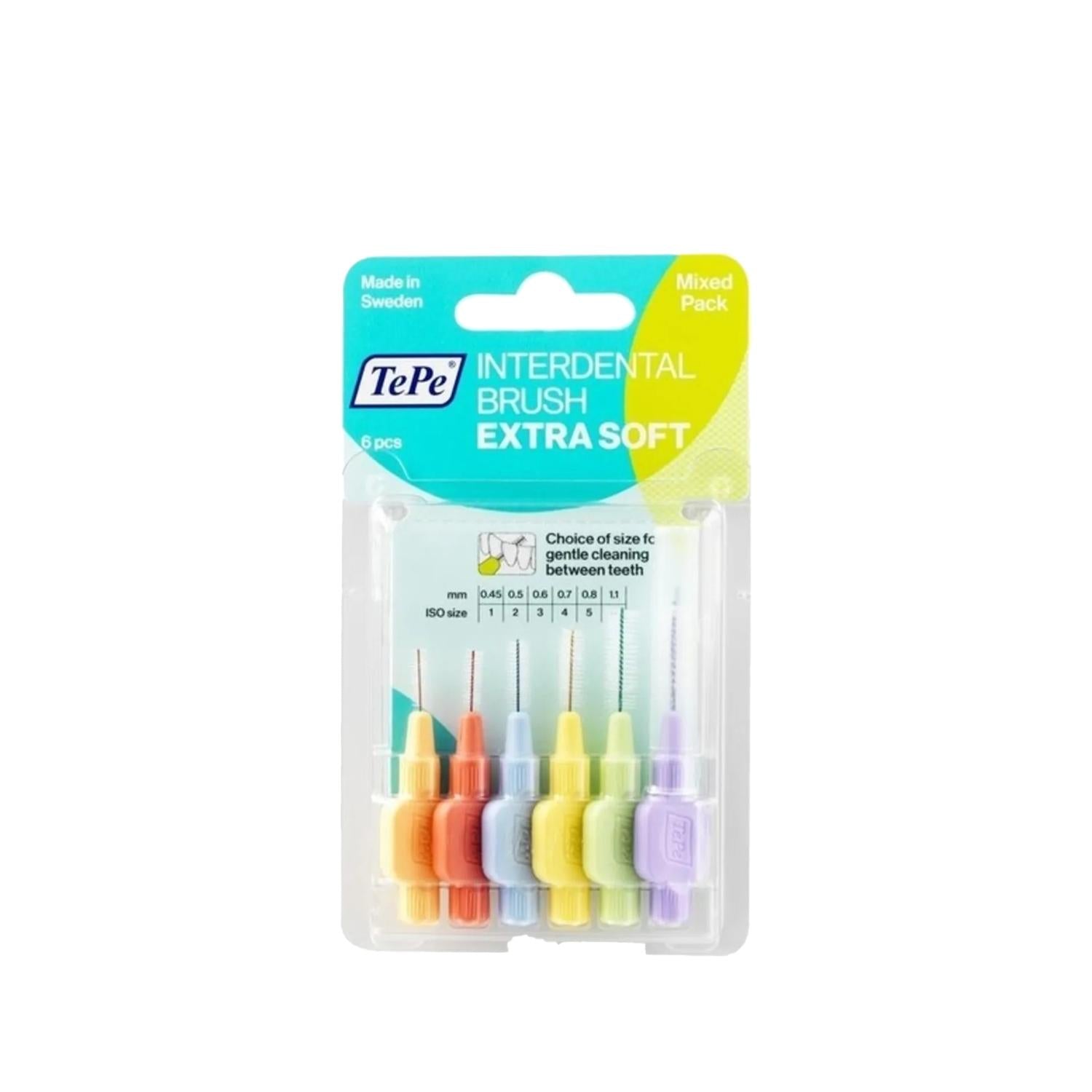 Tepe Extra Soft Interdental Brush Set of 6 - Gentle on Gums, Effective Oral Hygiene