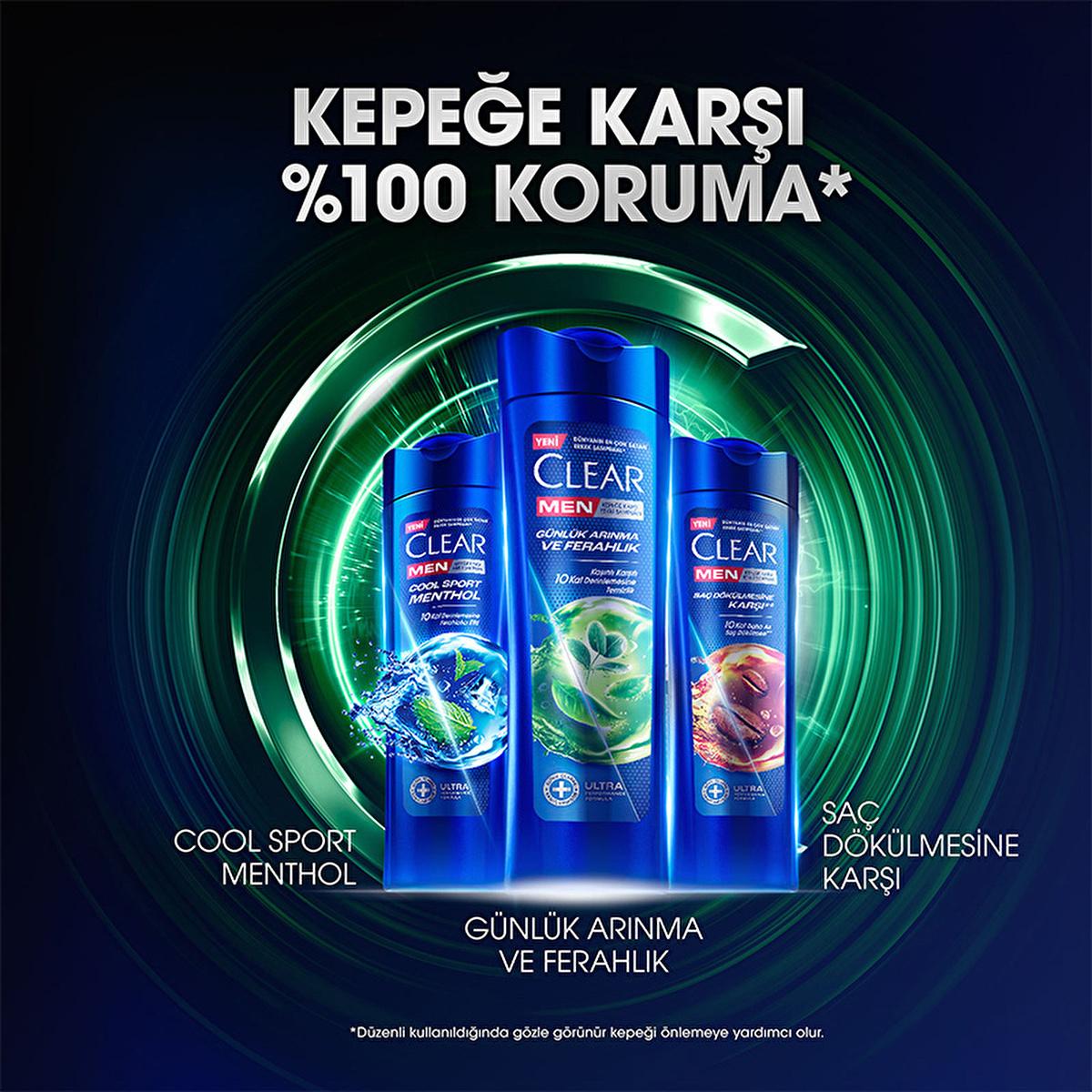 Clear Men: Advanced Anti-Dandruff Shampoo for Men - Cedarwood Eucalyptus - Itchy & Oily Scalp Relief - 48H Freshness