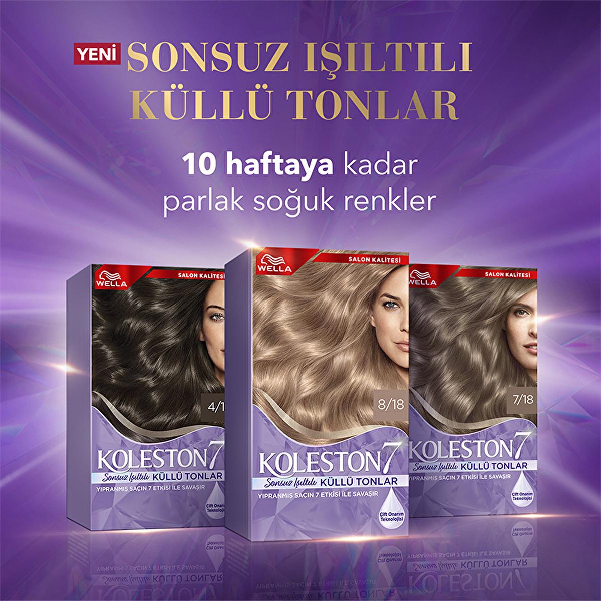 Wella Koleston Ash Brown Hair Dye Kit: Permanent Cool Tone Hair Color, Repairs Damage, Neutralizes Brassiness, Lasts Up to 10 Weeks