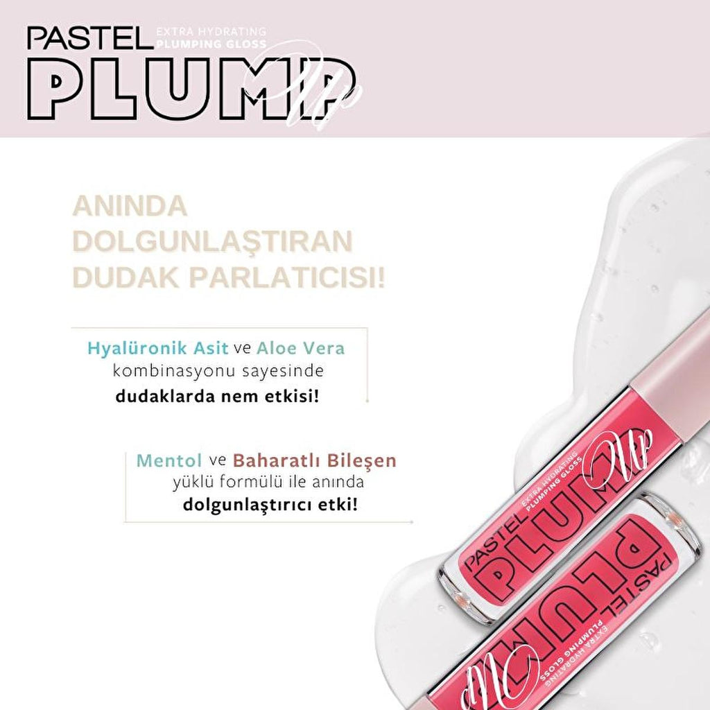 Pastel Profashion Plump Up Extra Hydrating Plumping Gloss 204 - Vegan Hydrating Lip Gloss for Dry Lips