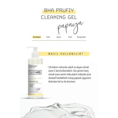 Skin401 BHA Purify Cleansing Gel: Blackhead Removal, Vegan Salicylic Acid Face Wash for Oily & Acne-Prone Skin - Deep Pore Cleansing & Exfoliating