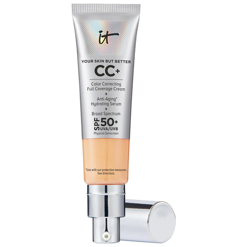 IT Cosmetics CC+ Cream Full Coverage Foundation SPF 50+: Hydrating, Anti-Aging, Color Correcting for Flawless Skin & Sun