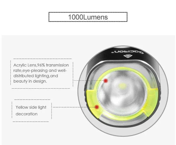 GACIRON 400-1800 Lumens Bicycle Front Light USB Rechargeable Cycling Headlight Flashlight MTB Road Bike Waterproof LED Head Lamp