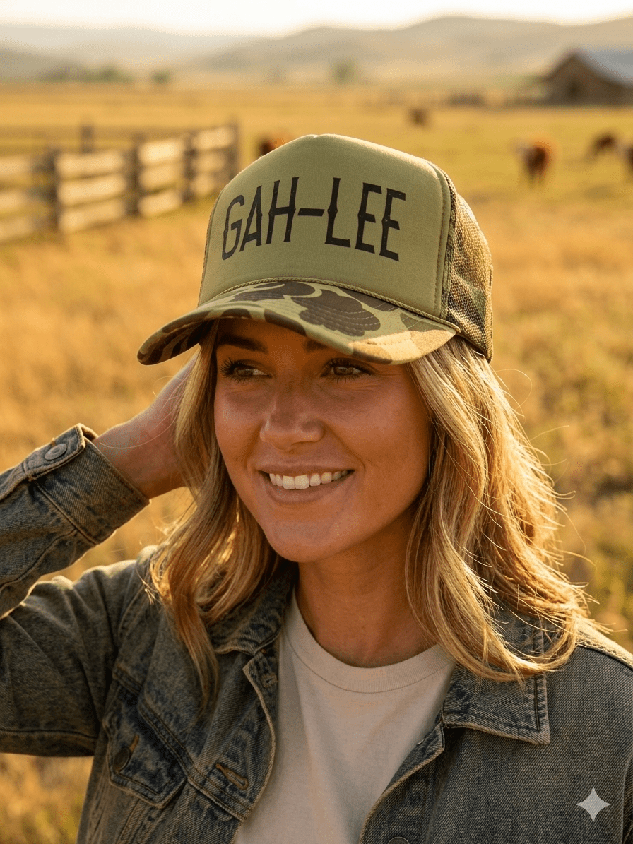 Wild Junkie GAH-LEE Camo Trucker Hat — construction detail