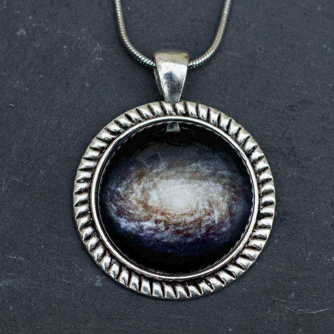 Princess Awesome & Boy Wonder Spiral Galaxy Necklace — construction detail