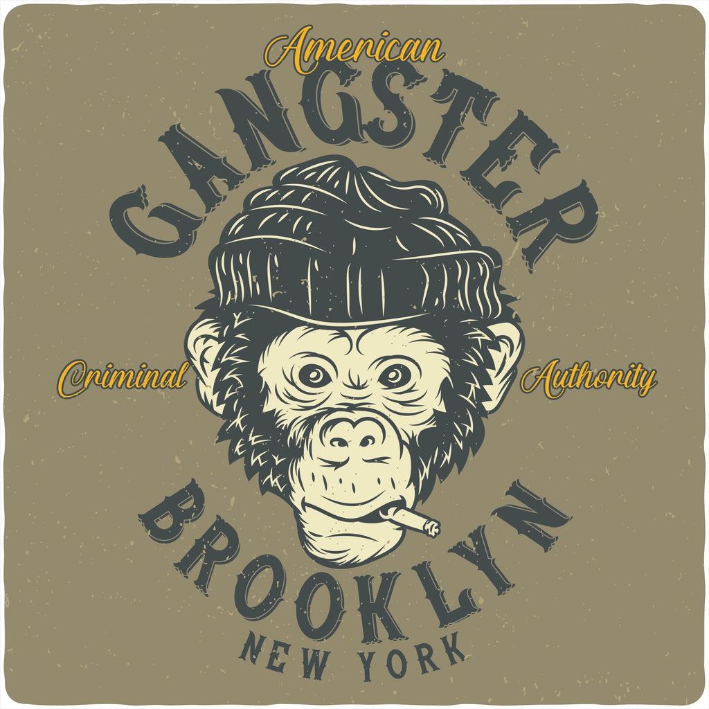 Spun Bamboo Gangster Brooklyn Men's Bamboo Viscose/Organic Cotton Short Sleeve Graphic T-Shirt — detail close-up