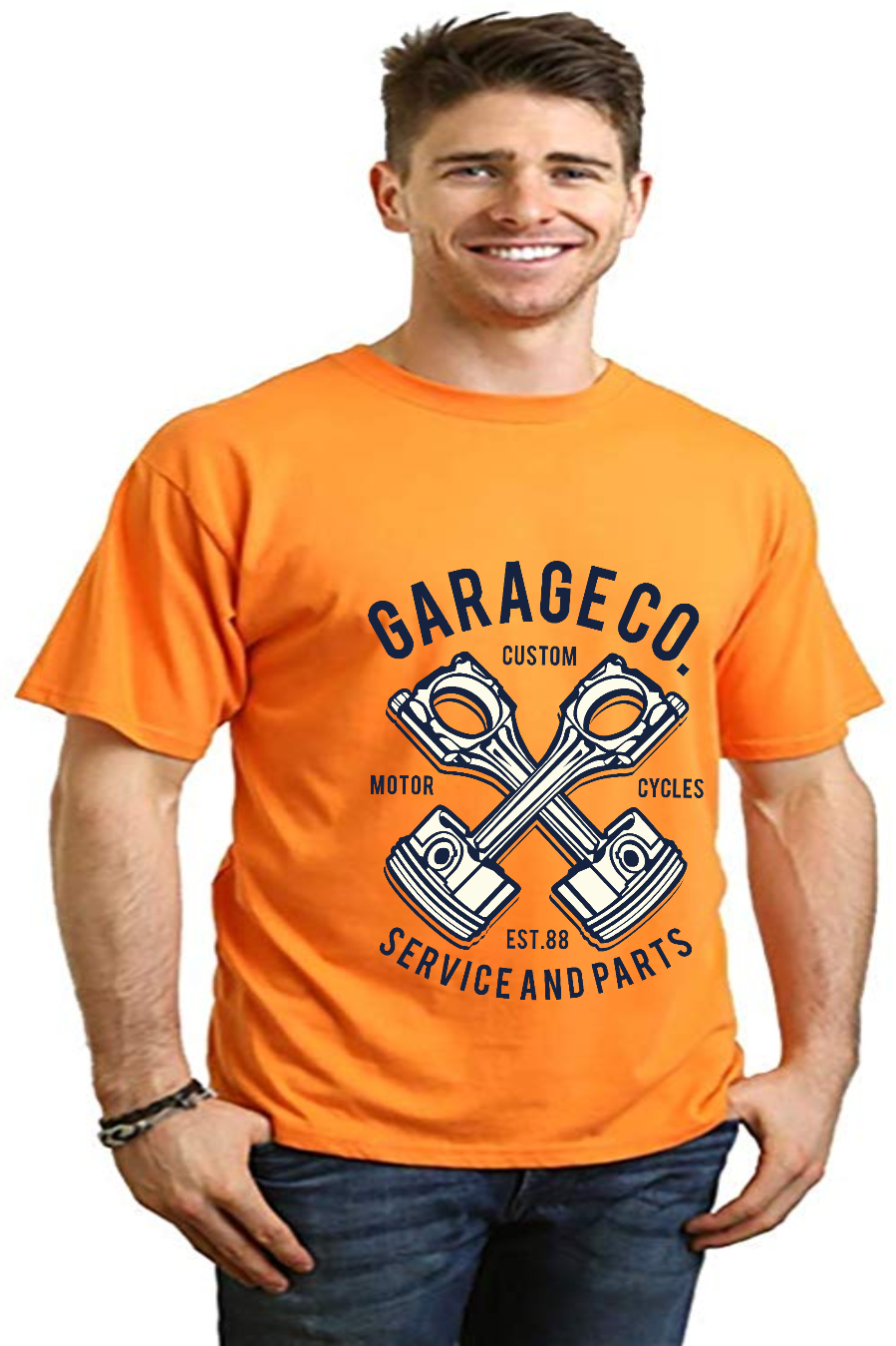 Spun Bamboo Garage Co Men's Bamboo Viscose/Organic Cotton Short Sleeve Graphic T-Shirt — color detail