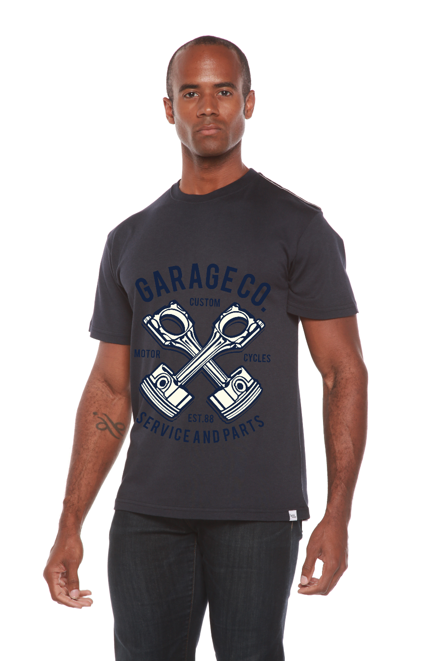 Spun Bamboo Garage Co Men's Bamboo Viscose/Organic Cotton Short Sleeve Graphic T-Shirt — lifestyle context