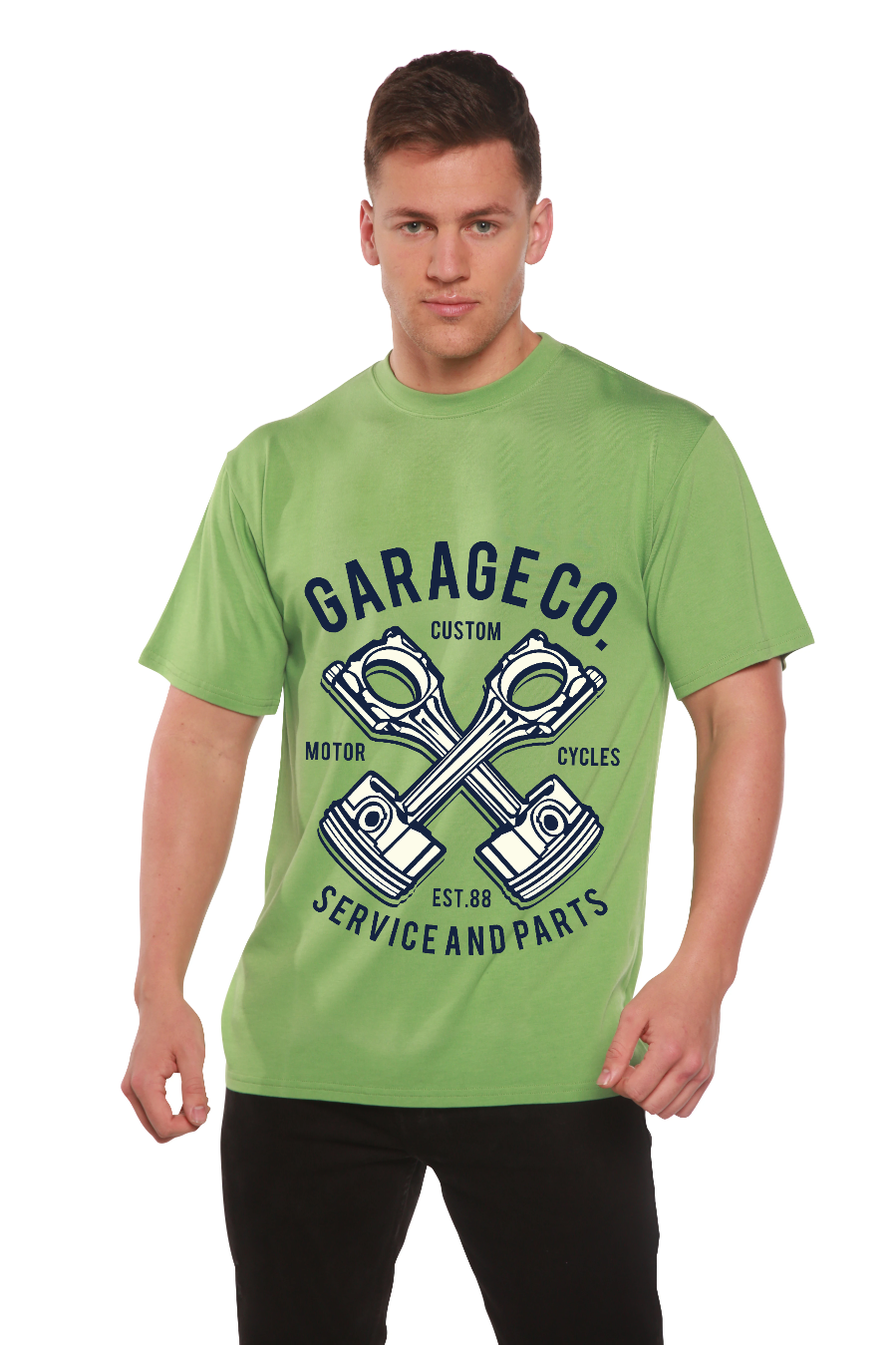 Spun Bamboo Garage Co Men's Bamboo Viscose/Organic Cotton Short Sleeve Graphic T-Shirt — main product shot