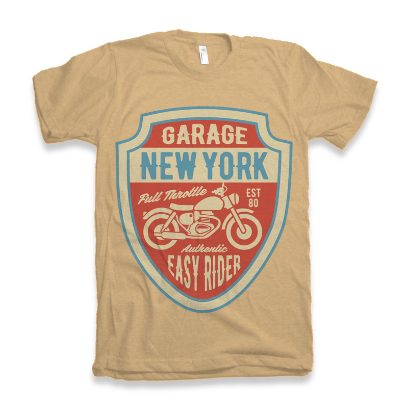 Spun Bamboo Garage New York Men's Bamboo Viscose/Organic Cotton Short Sleeve Graphic T-Shirt — detail close-up