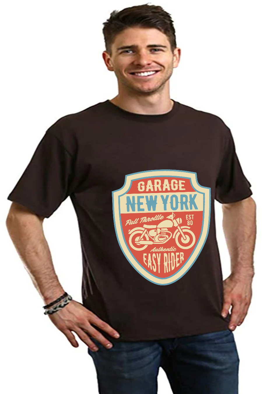 Spun Bamboo Garage New York Men's Bamboo Viscose/Organic Cotton Short Sleeve Graphic T-Shirt — back view