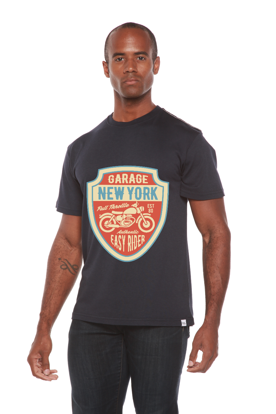 Spun Bamboo Garage New York Men's Bamboo Viscose/Organic Cotton Short Sleeve Graphic T-Shirt — lifestyle context