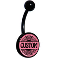 BodyCandy Custom Pink Mandala Personalized Name Black Belly Ring — main product shot