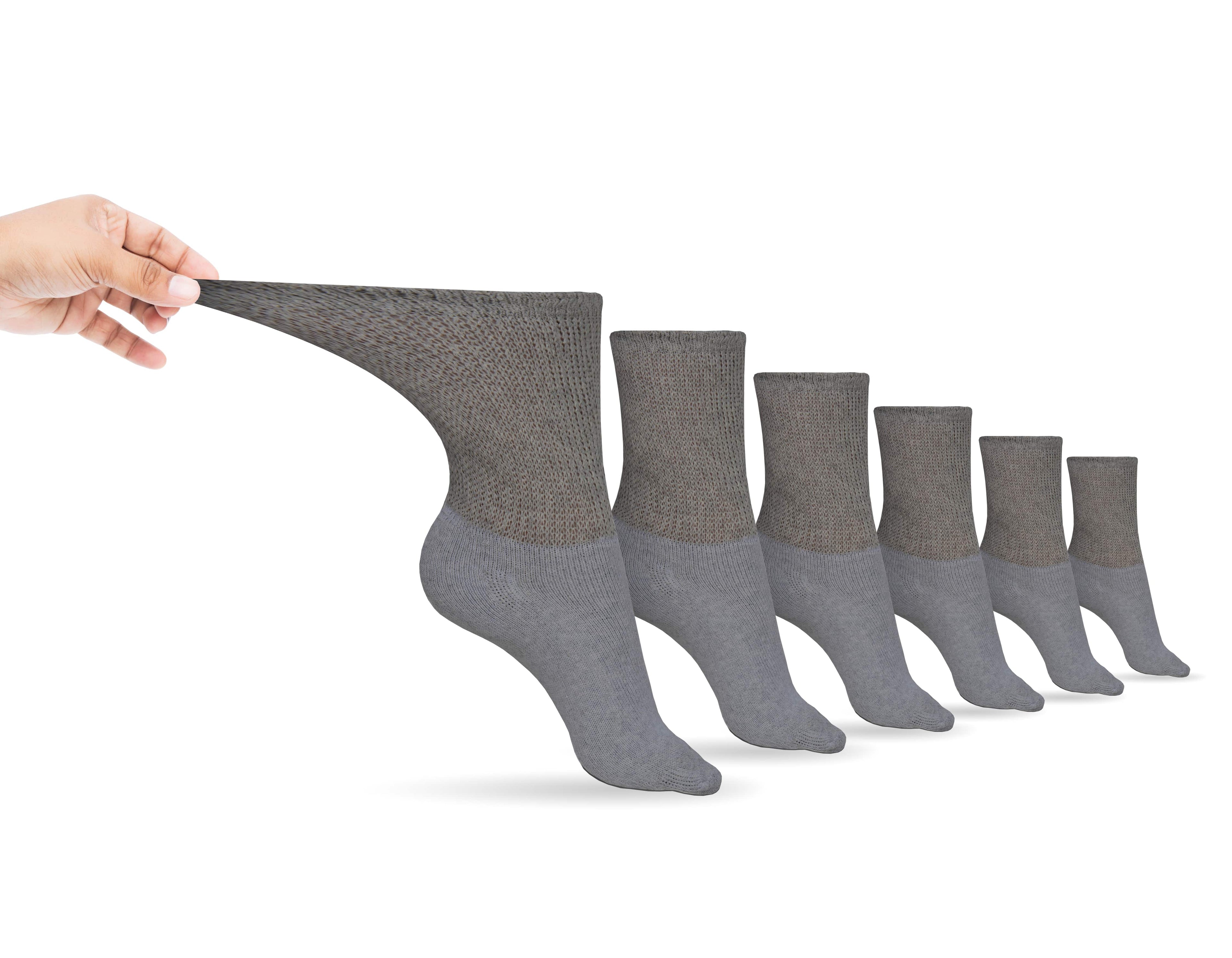 DSC Men's Cotton Diabetic Crew Socks (6 Pair) — alternative angle