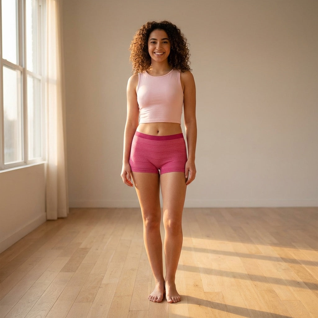 Love Libby Panties Seamless Space Dye Tag Free Boyshort — detail close-up