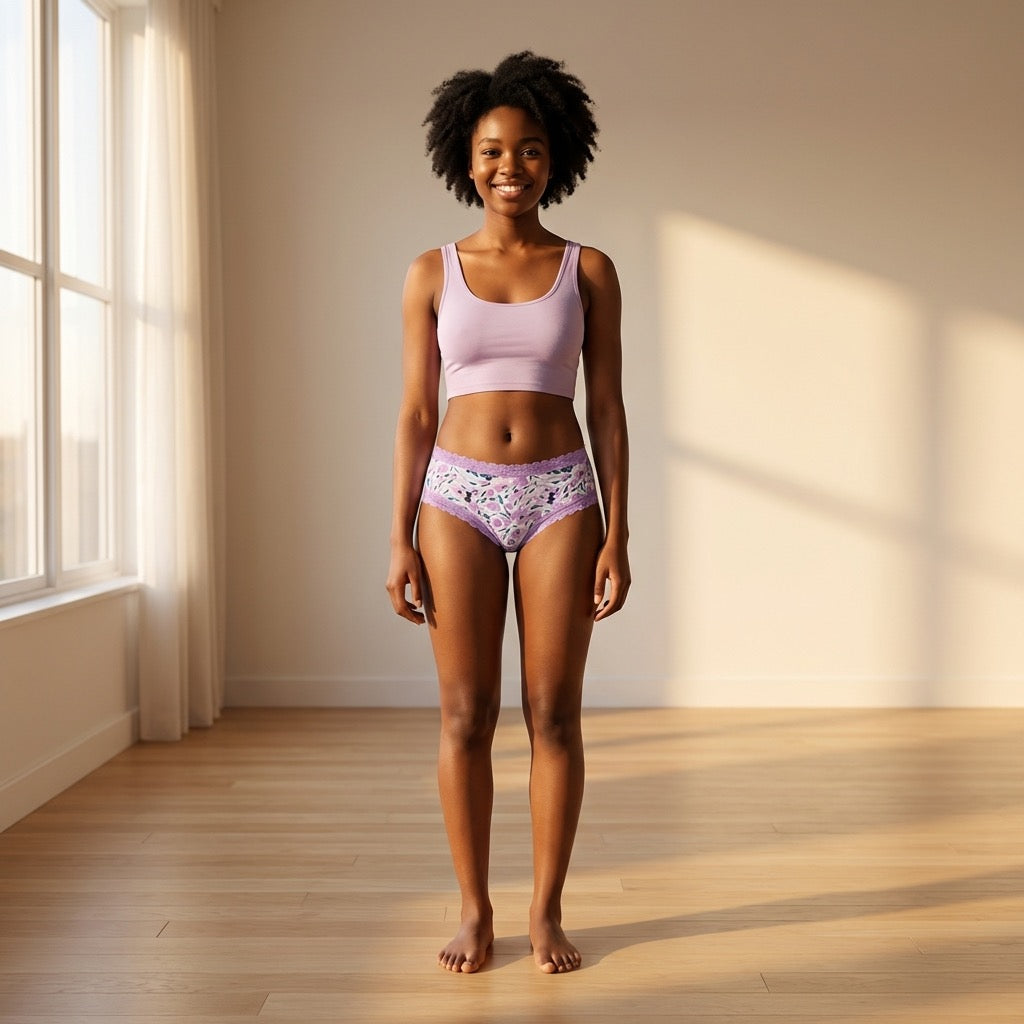 Love Libby Panties Purple Micro Hipster with Lace Trim — Purple detail