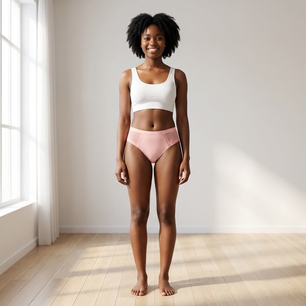 Love Libby Panties Pink Laser Cut Hipster With Mesh and Lace — Pink detail