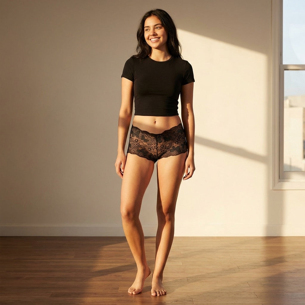 Love Libby Panties Butterfly Lace Boyshort — detail close-up