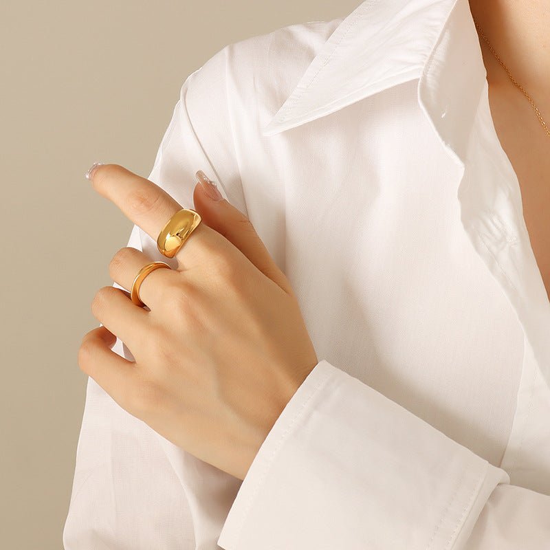 Mariam's Collection Geometric Brilliance Ring Minimalist High-Shine Bands for Stacking & Styling… — construction detail