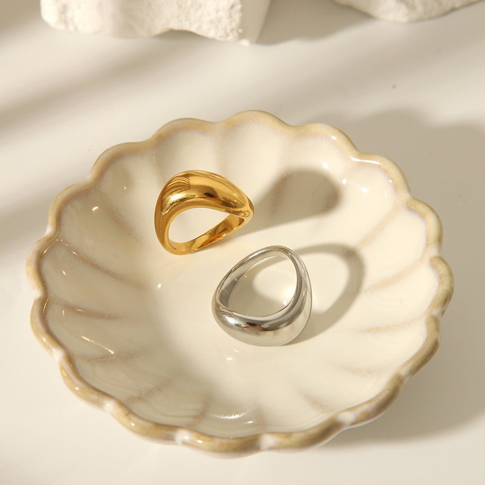 Mariam's Collection Geometric Brilliance Ring Minimalist High-Shine Bands for Stacking & Styling… — main product shot