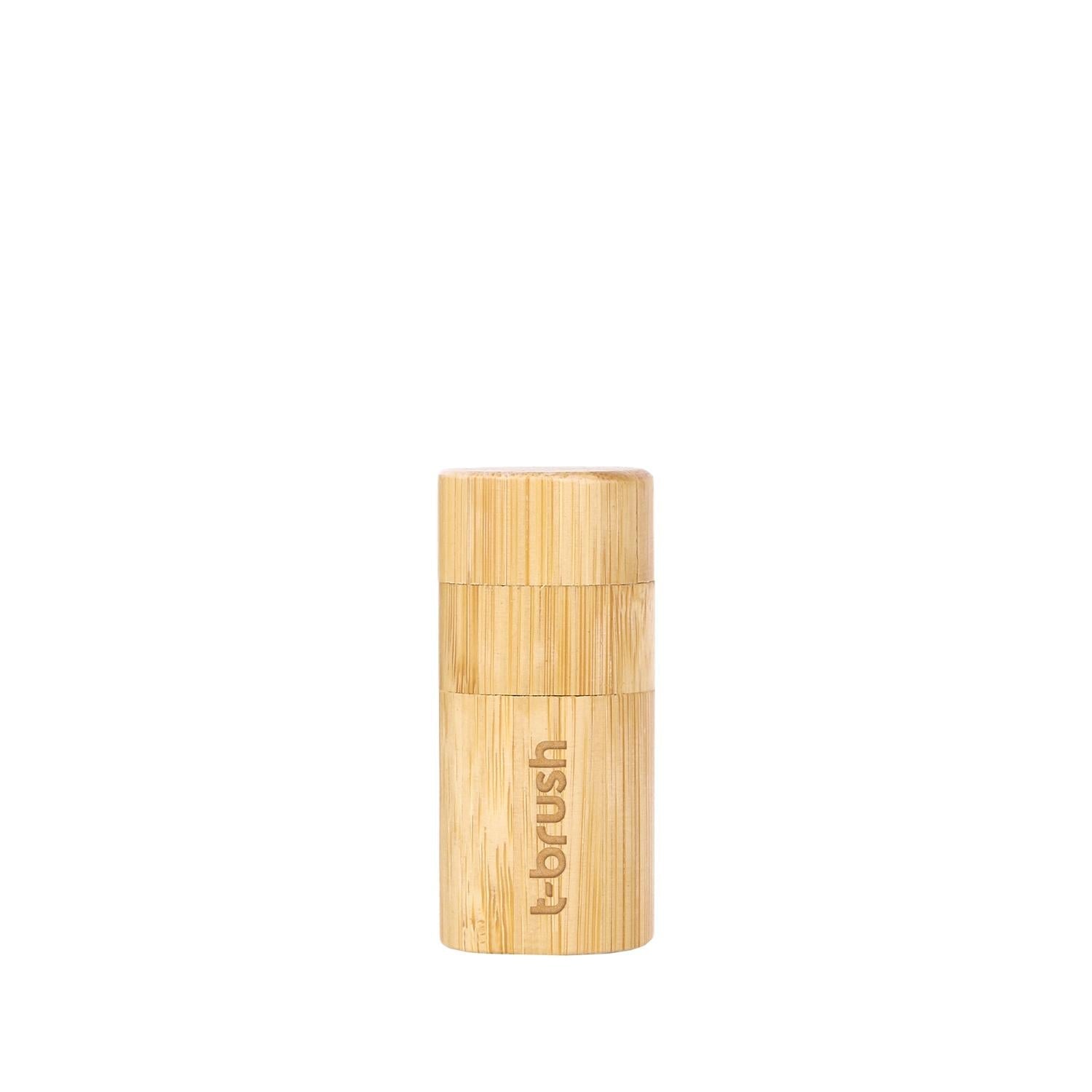 T-Brush Activated Charcoal Dental Floss with Bamboo Packaging - Natural Oral Care for Health-Conscious Individuals