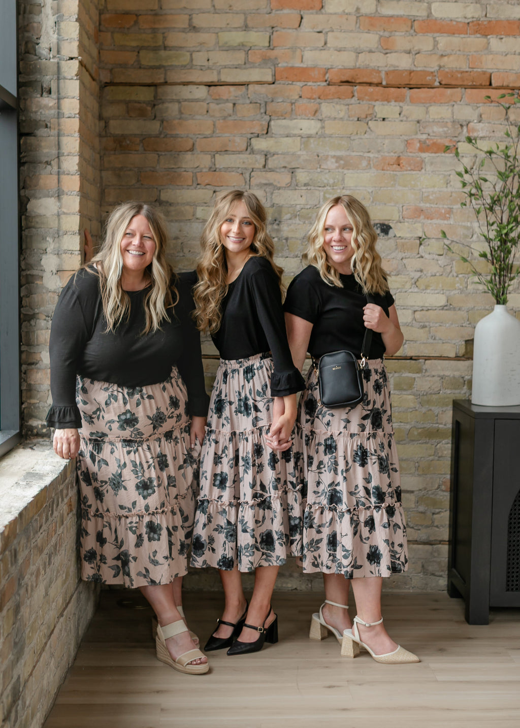 Inherit Co. Giana Ruffle Tiered Midi Skirt - FINAL SALE — fabric or material detail