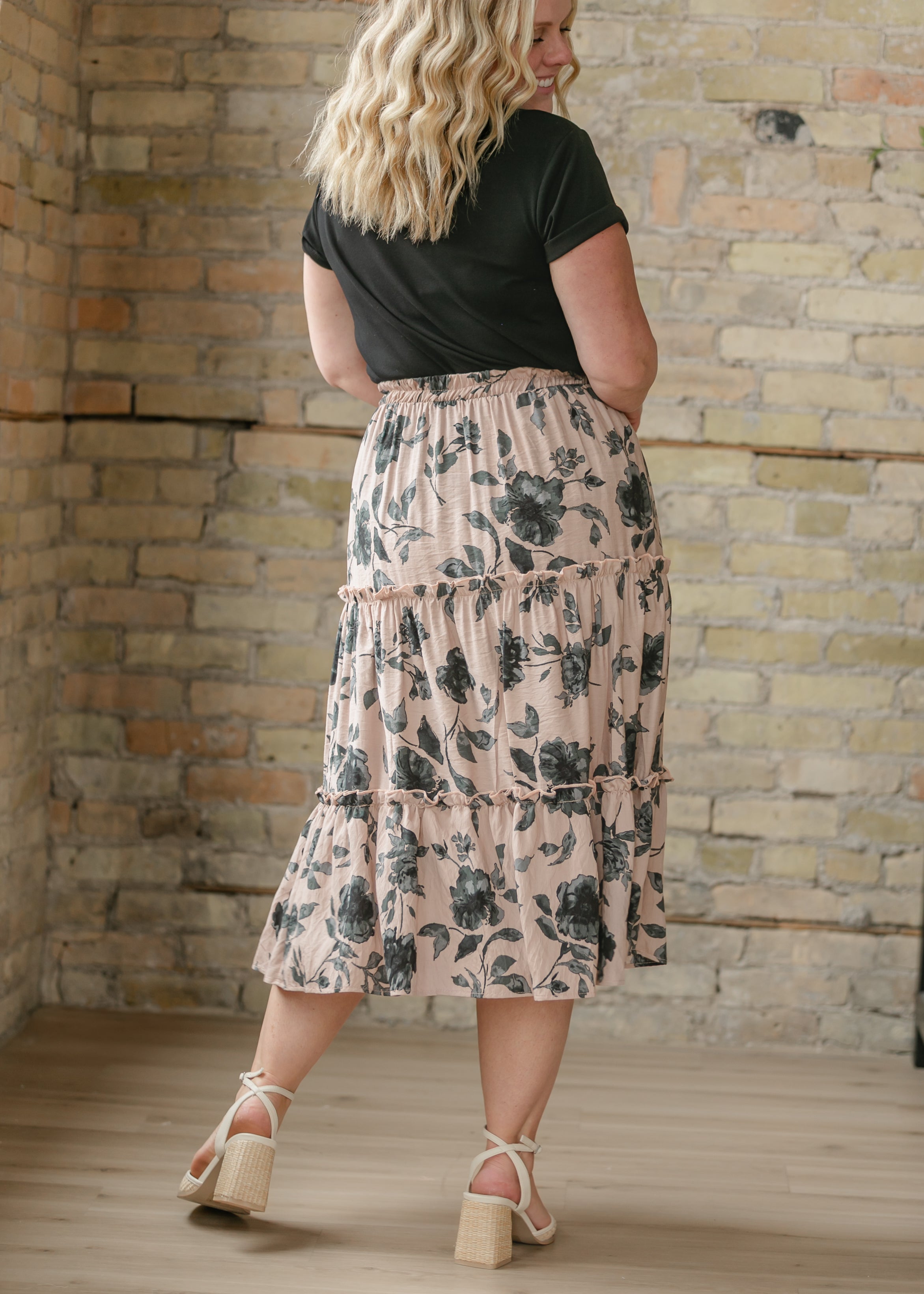 Inherit Co. Giana Ruffle Tiered Midi Skirt - FINAL SALE — color detail