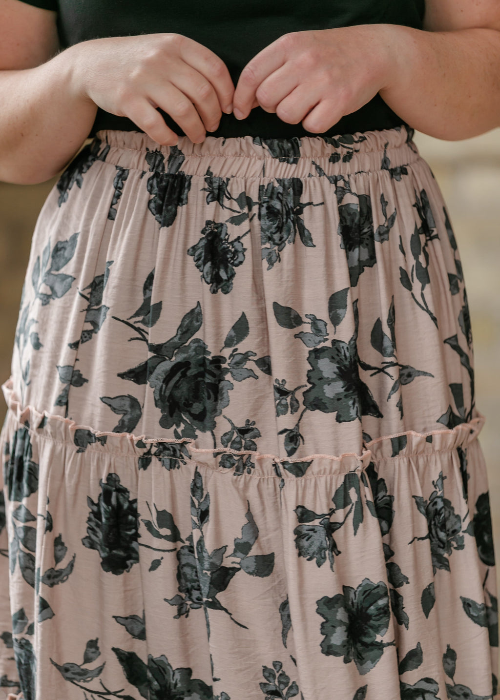 Inherit Co. Giana Ruffle Tiered Midi Skirt - FINAL SALE — comparison shot