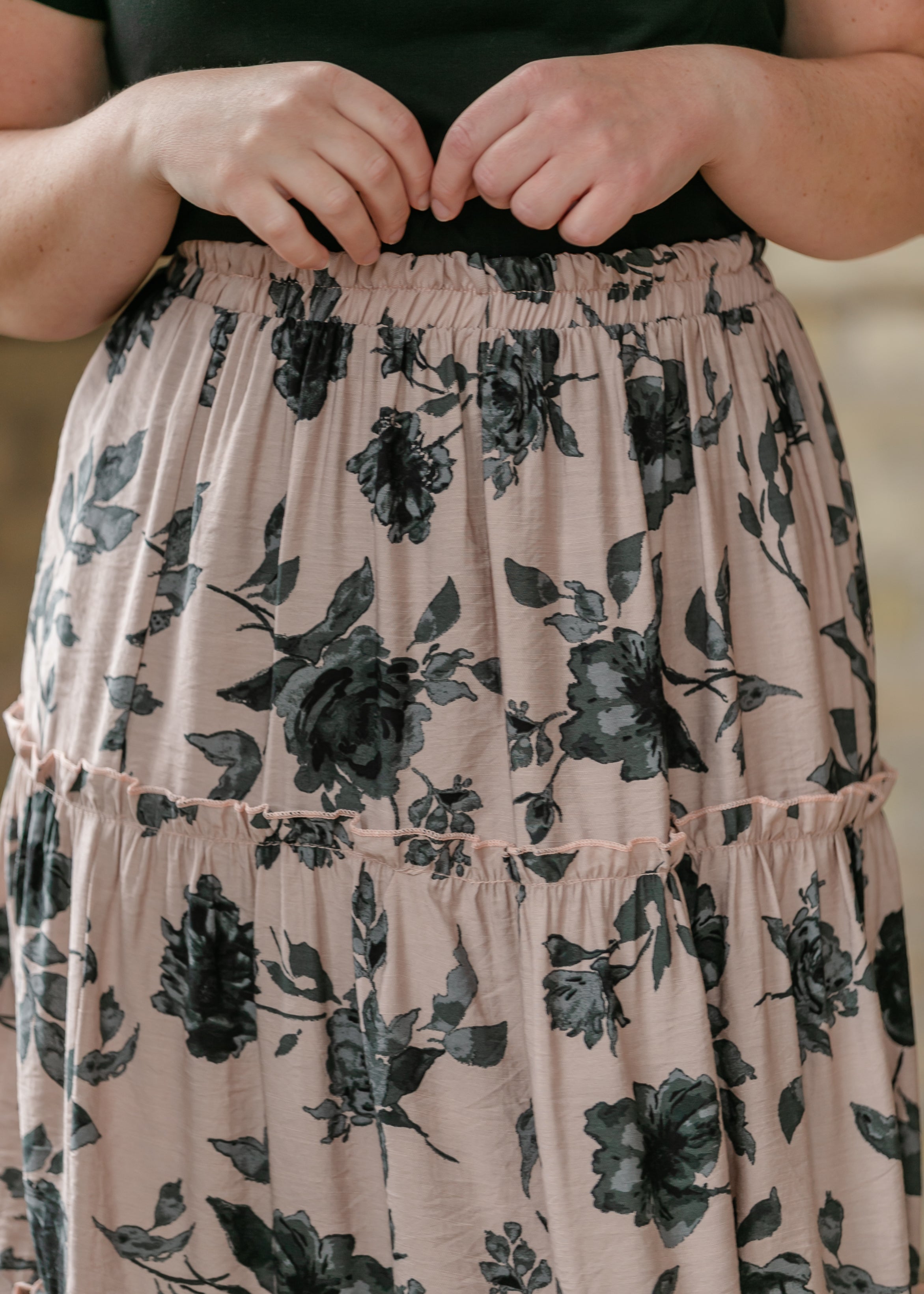 Inherit Co. Giana Ruffle Tiered Midi Skirt - FINAL SALE — comparison shot