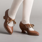 Gibson Edwardian Leather Shoes (Tan) — historical footwear by American Duchess
