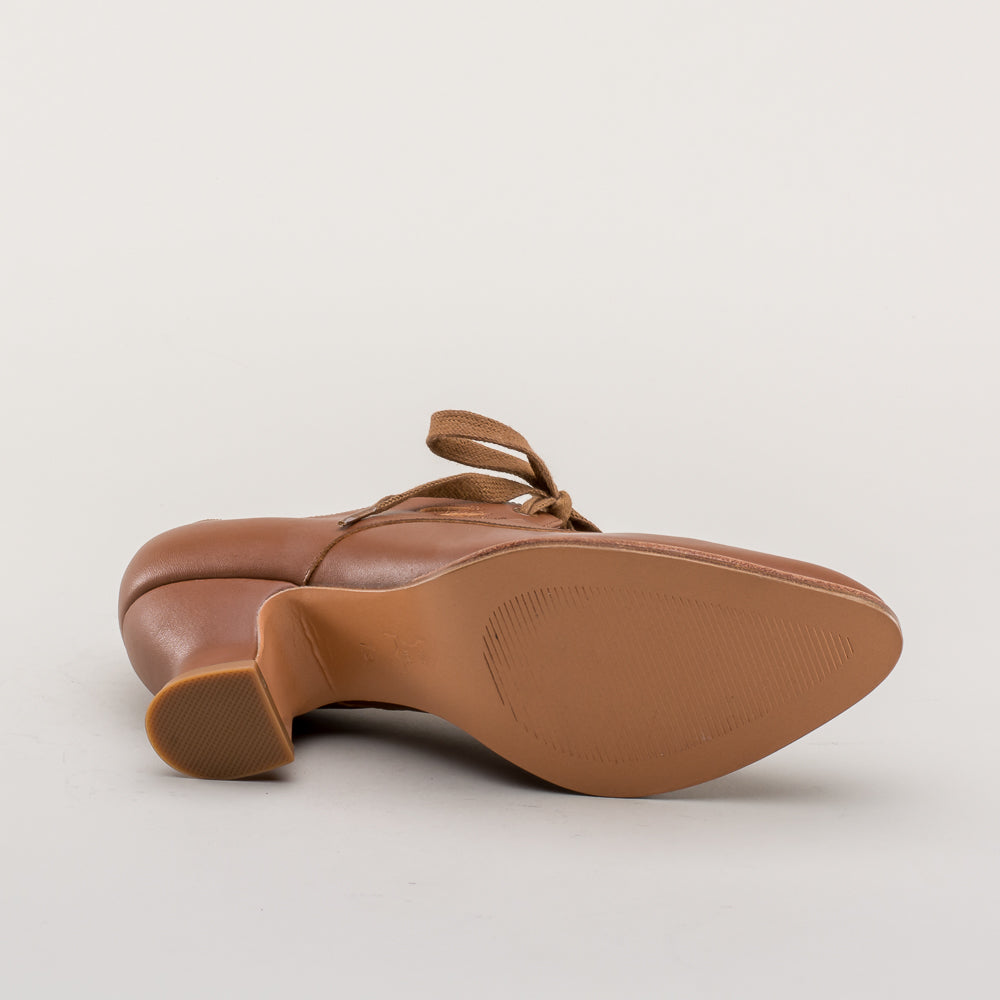 American Duchess Gibson Edwardian Leather Shoes (Tan) — lifestyle context