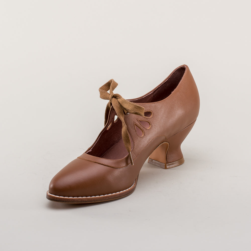 American Duchess Gibson Edwardian Leather Shoes (Tan) — main product shot