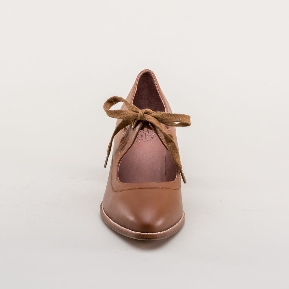 American Duchess Gibson Edwardian Leather Shoes (Tan) — detail and construction